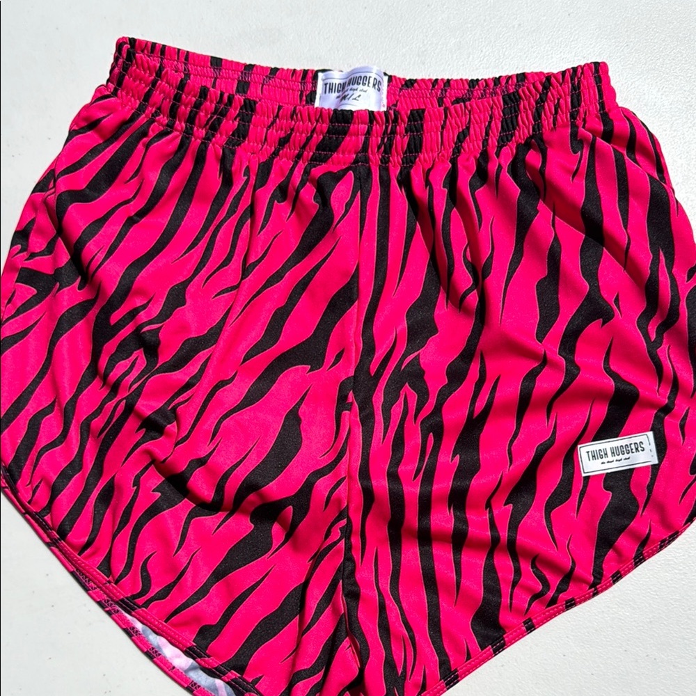Men's M/L Hot Pink Zebra Print Thigh Huggers Shorts